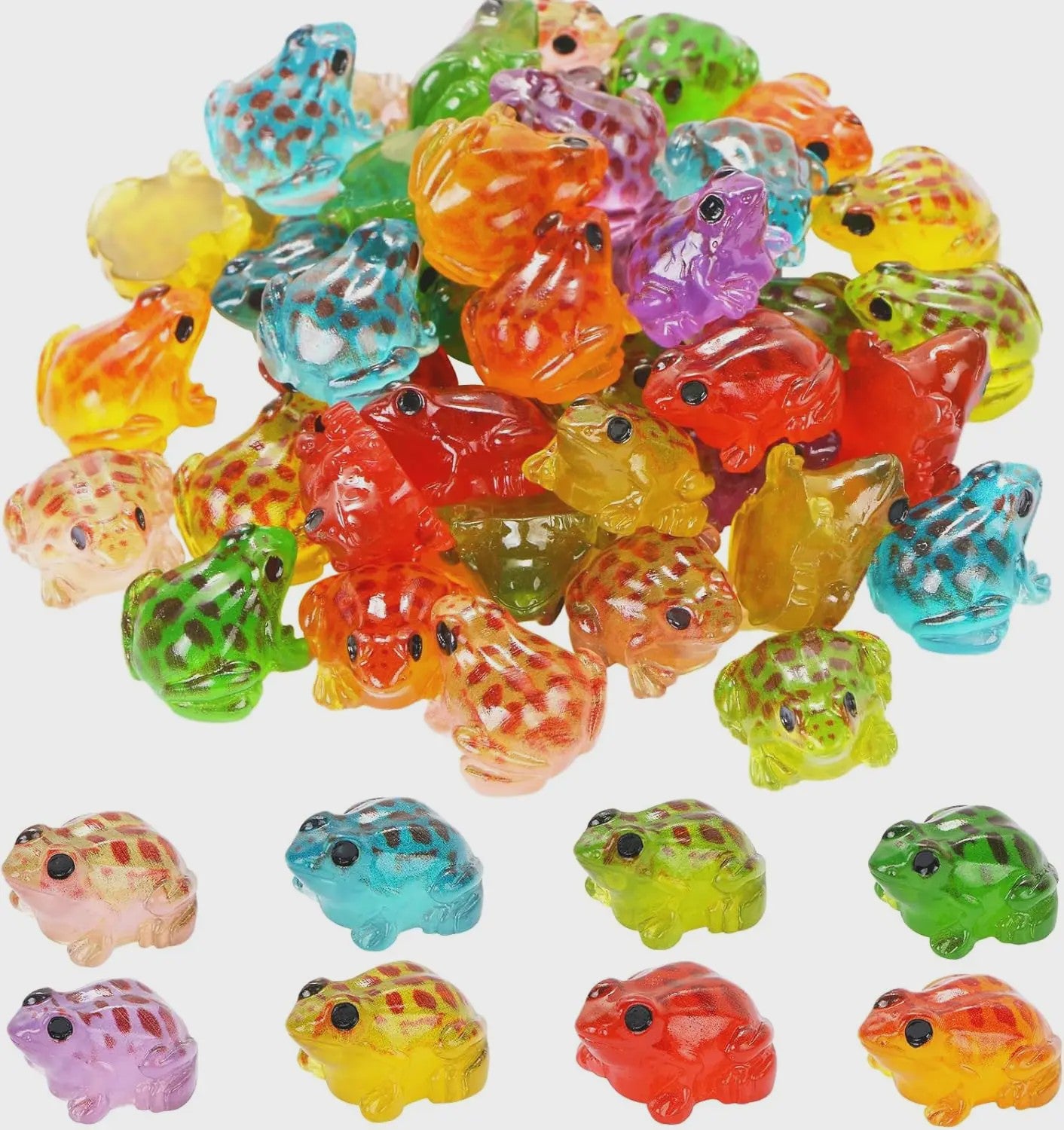 Set van 10 Lichtgevende Mini Kikkers - Glow in the Dark Figuurtjes voor Tuin & Terrarium
