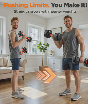 Verstelbare Dumbbell Set (2x 25LB) - Snel Wisselen voor Thuisgym