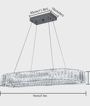 Luxe Kristallen Ovalen LED Plafondlamp / Hanglamp - Modern Design voor Woonkamer & Slaapkamer