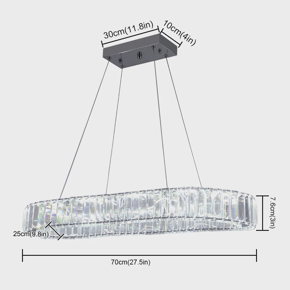 Luxe Kristallen Ovalen LED Plafondlamp / Hanglamp - Modern Design voor Woonkamer & Slaapkamer
