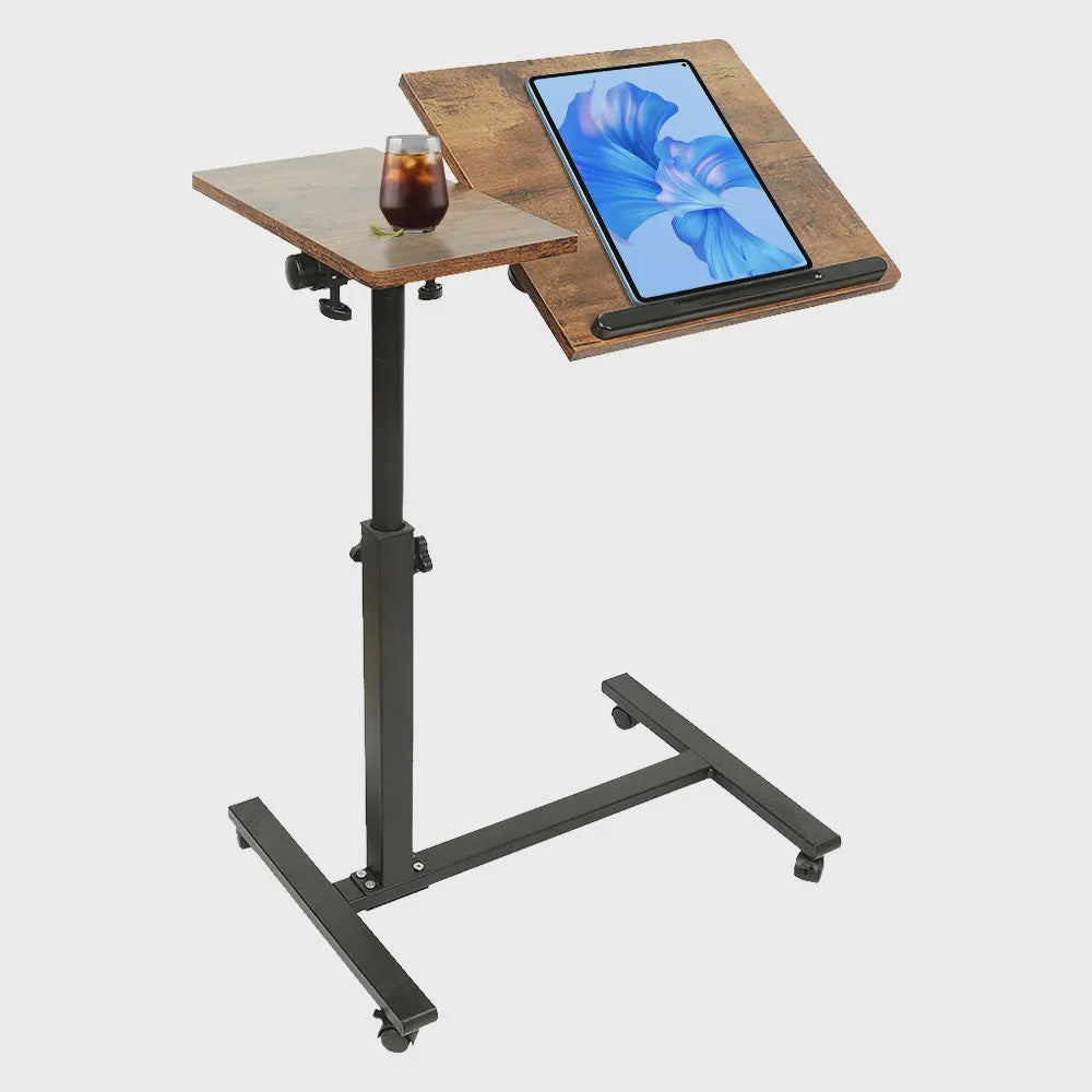 Verstelbare Laptoptafel op Wielen - Inklapbaar & Mobiel Sta-bureau voor Bed en Bank