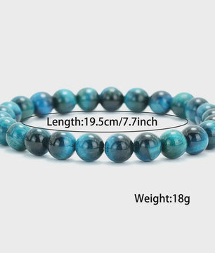 Premium Blauwe Tijgeroog Kralen Armband - Unisex, Meditatie & Helende Sieraden