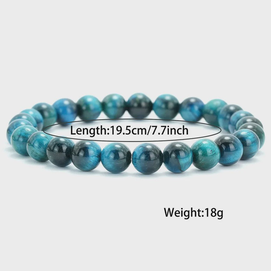 Premium Blauwe Tijgeroog Kralen Armband - Unisex, Meditatie & Helende Sieraden
