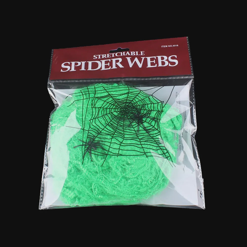 Halloween Spinnenweb Decoratie met Spinnen - Creëer een Griezelige Sfeer