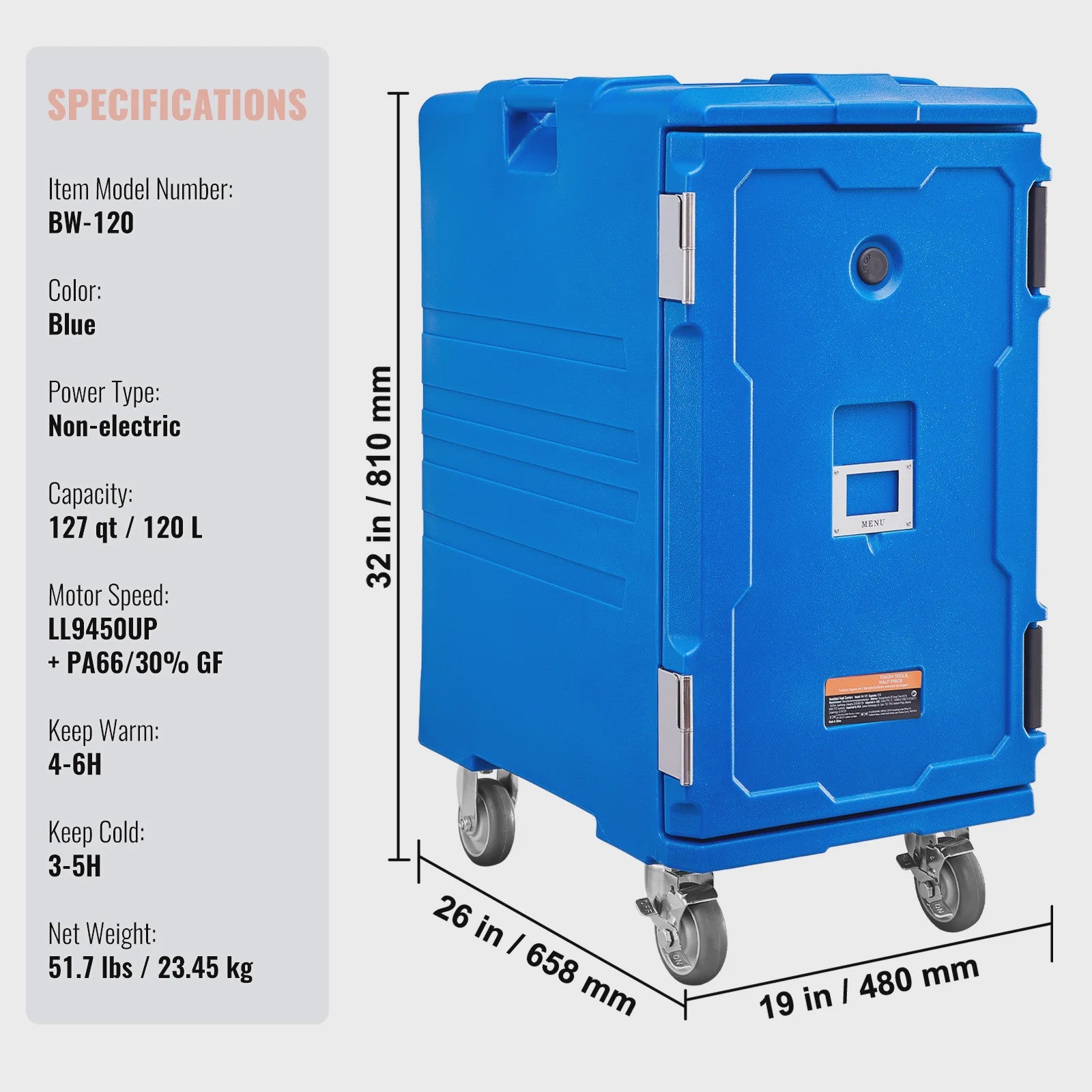 Professionele Geïsoleerde Voedseltransportbox 75-120L - Warm & Koud Houden