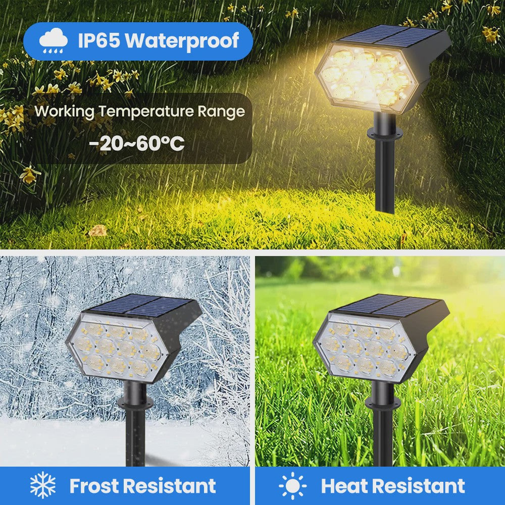 92 LED Solar Tuinspots - Waterdicht IP65, Buitenverlichting met Bewegingssensor