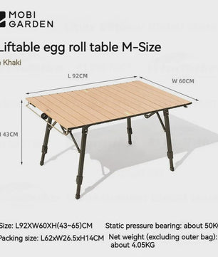 Mobi Garden X-Type Aluminium Campingtafel - Lichtgewicht, Opvouwbaar & Verstelbaar