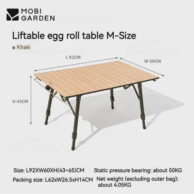 Mobi Garden X-Type Aluminium Campingtafel - Lichtgewicht, Opvouwbaar & Verstelbaar