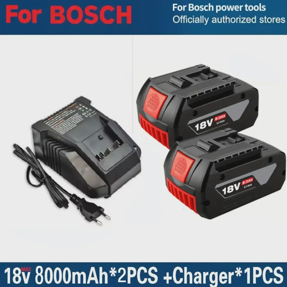 Bosch 18V 8.0Ah Li-Ion Accu Vervangend voor BAT609/BAT609G - Krachtige Gereedschapsbatterij