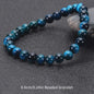 Minimalistische Blauwe Tijgeroog Kralen Armband - Natuursteen