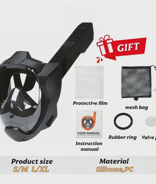 Full Face Snorkel Mask voor Volwassenen - Waterdicht & Anti-Condens - Ademgemak & 180° Zicht
