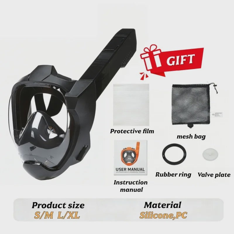Full Face Snorkel Mask voor Volwassenen - Waterdicht & Anti-Condens - Ademgemak & 180° Zicht