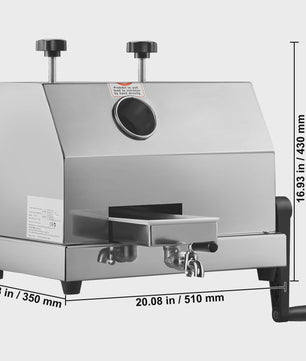 Professionele Suikerrietpers - Hoge Capaciteit (110 LBS/H) met 3 RVS Rollers & Grote Invoer (2.4")