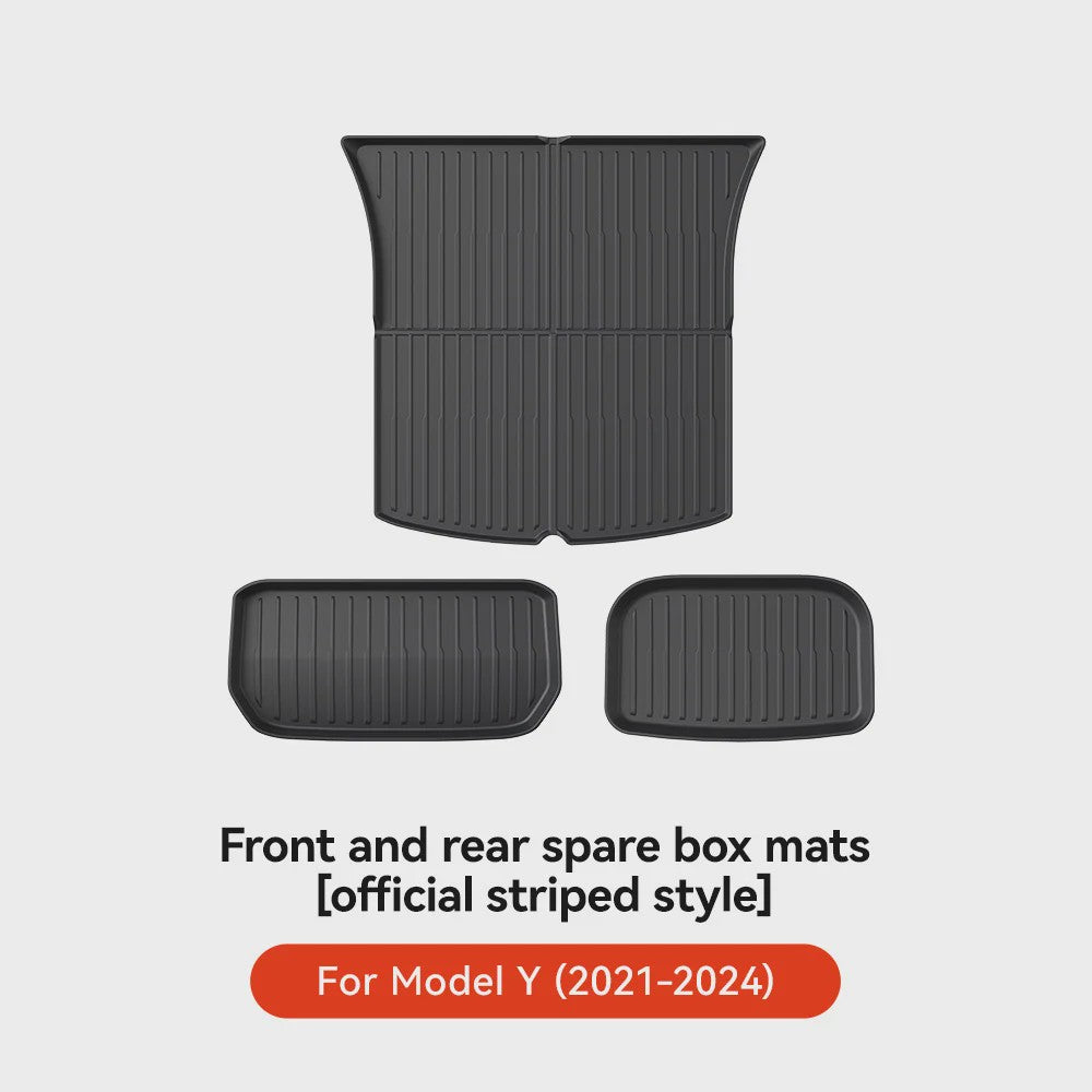 YZ Vloermatten Set voor Tesla Model Y & Model 3 (2021-2026) - TPE Waterdicht & Antislip