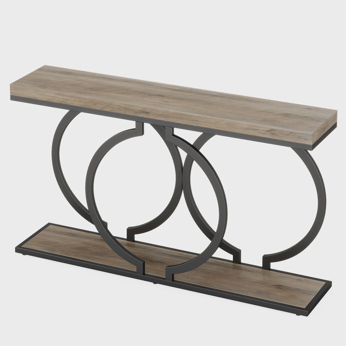 Moderne Console Tafel 55 inch met Faux Marmer - Smalle Entree Tafel met Unieke Basis