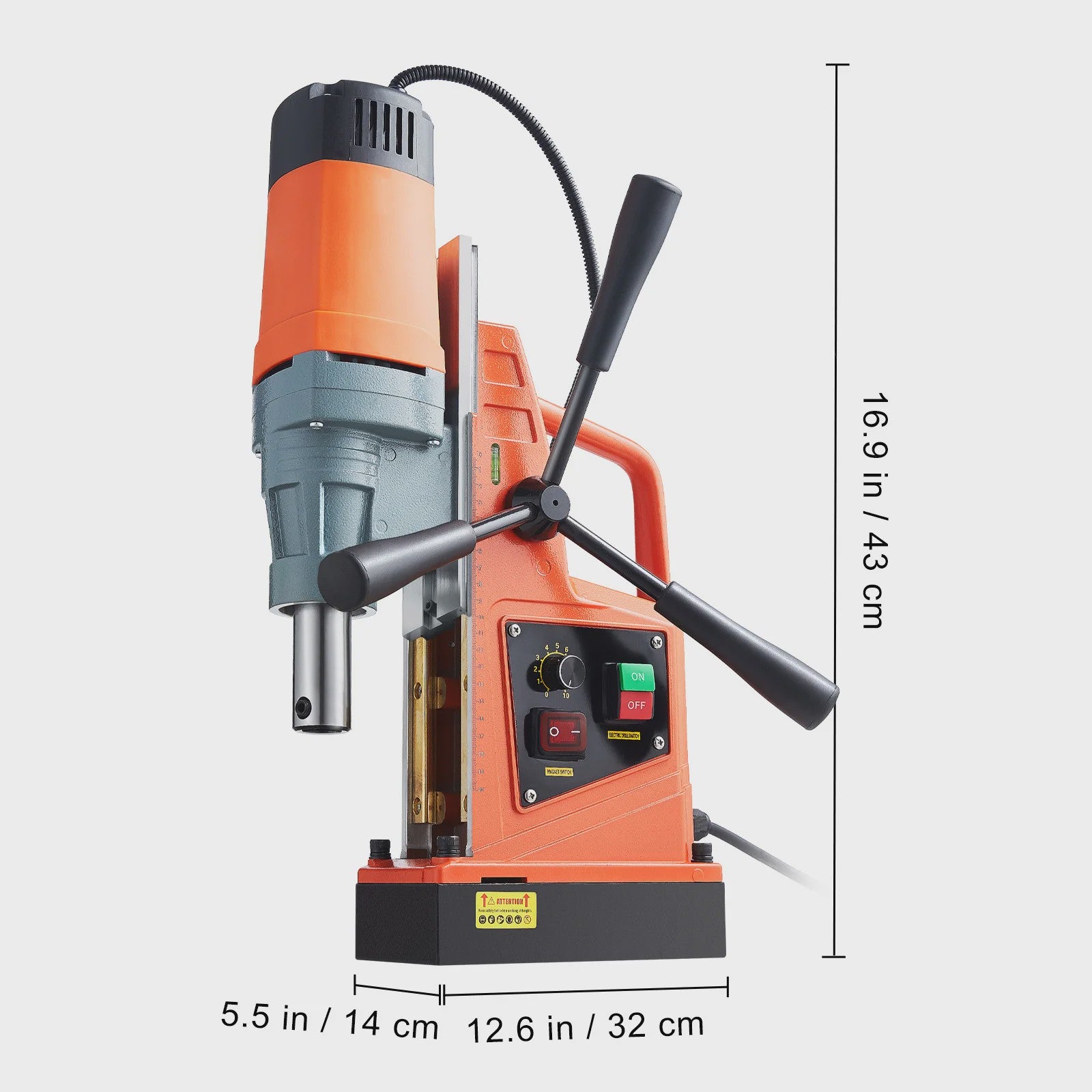 Krachtige 1550W Magnetische Boormachine - Draagbaar, Variabele Snelheid (0-500 RPM) voor Metaalbewerking