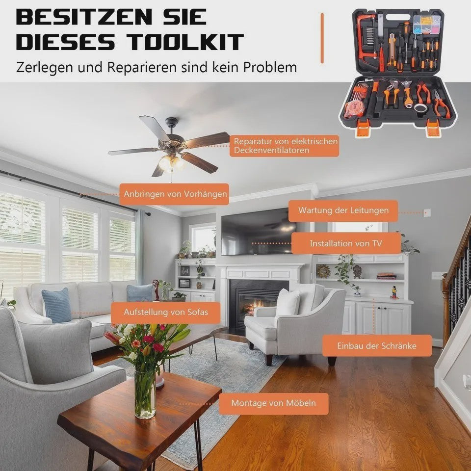 Multifunctionele Gereedschapskist - 43-Delige Set voor Thuisreparatie en Montage