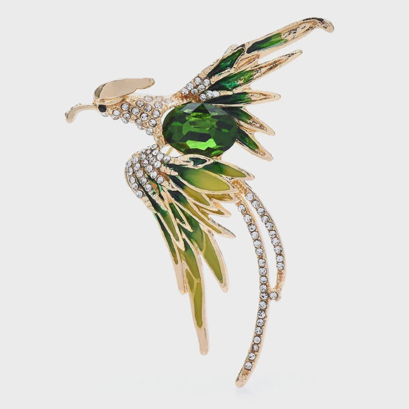 Prachtige Kristallen Feniks Broche - Luxe Dieren Speld voor Dames en Heren