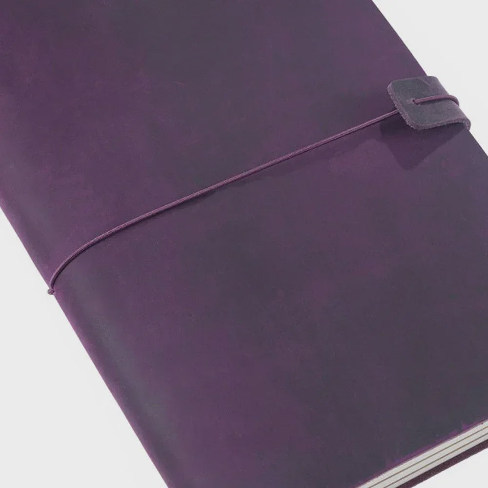 Moterm Vintage Leren Notitieboek - Handgemaakt, 100% Echt Leer, Hersluitbaar