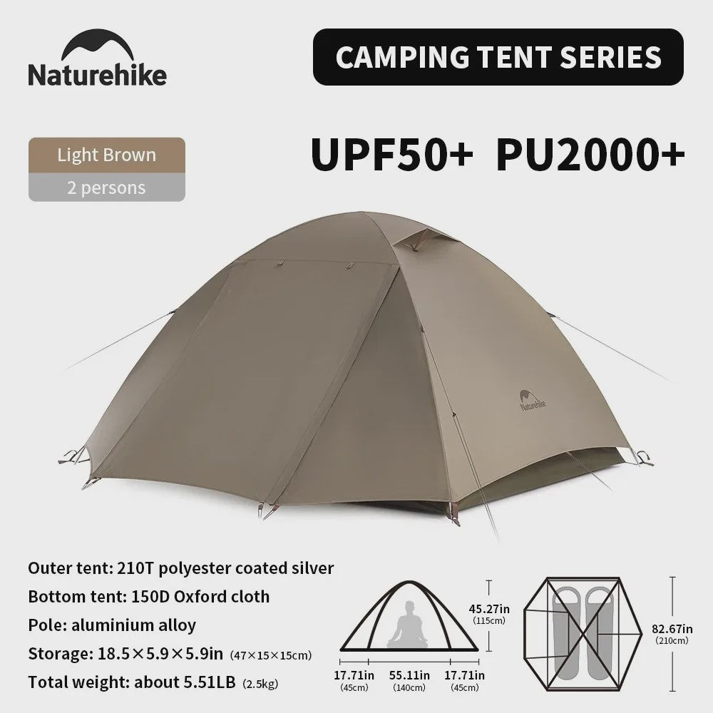 Naturehike Cloud River 2-3 Persoons Tent: Lichtgewicht, Waterdicht & UV-beschermend Kampeeravontuur