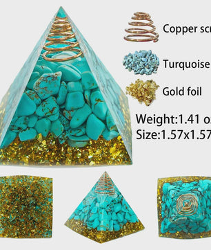 Orgonite Kristal Piramide - Energie & Meditatie Tool - Amethist & Kwarts Decoratie