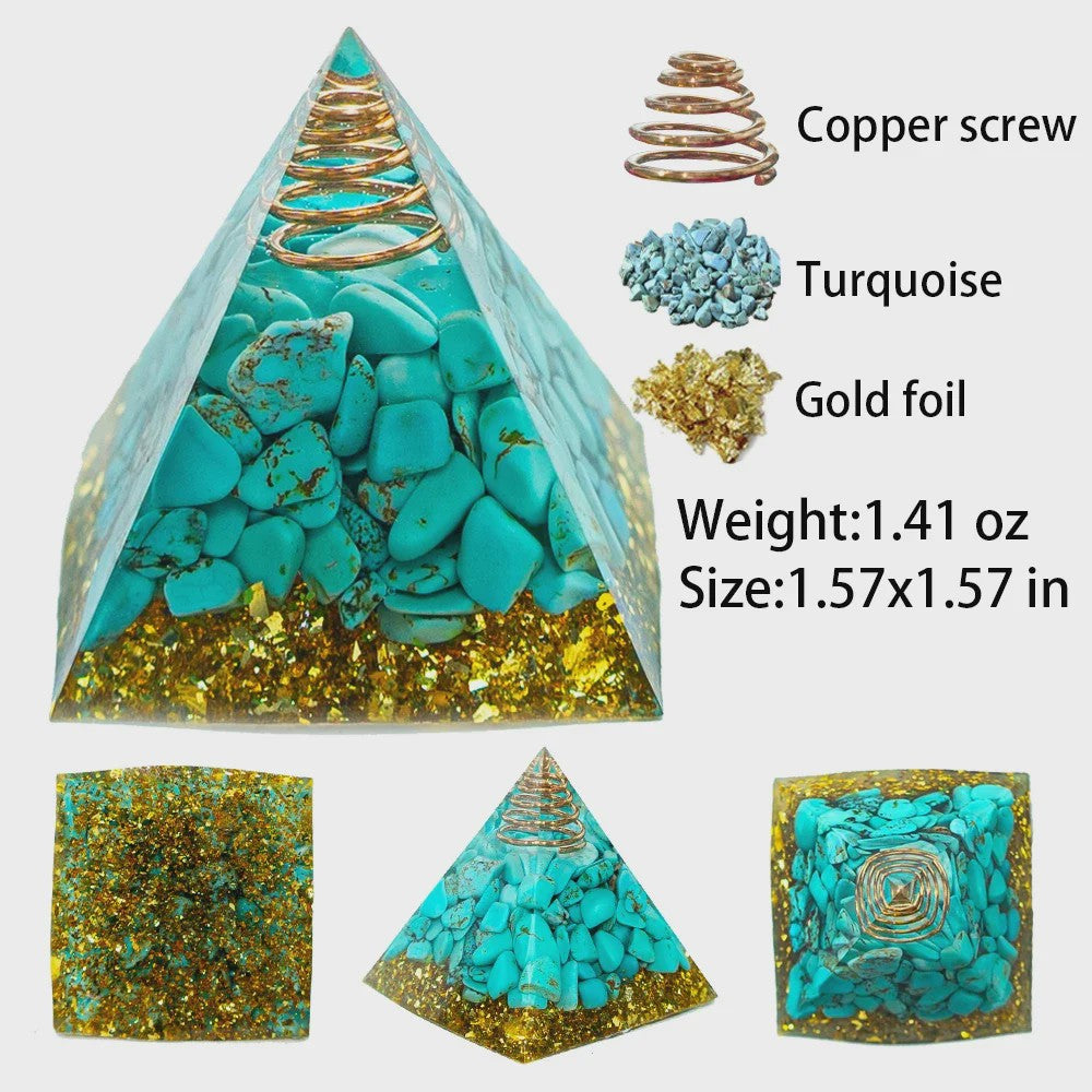 Orgonite Kristal Piramide - Energie & Meditatie Tool - Amethist & Kwarts Decoratie