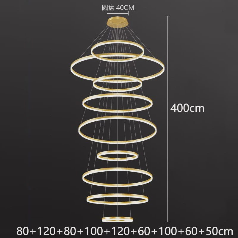 Luxe Ring Plafondlamp - Moderne LED Hanglamp voor Trappenhuis & Woonkamer