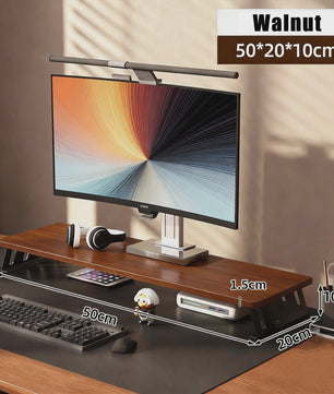 Houten Monitorverhoger met Opbergruimte - Ergonomische Bureau Organizer