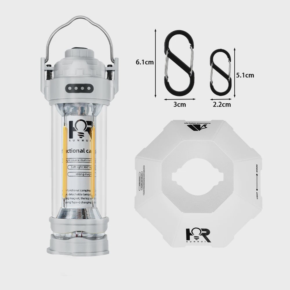 DOTWISE Retro Camping Lantaarn - Draagbaar, Waterdicht & Sfeervol Outdoor Licht met 3000mAh Batterij