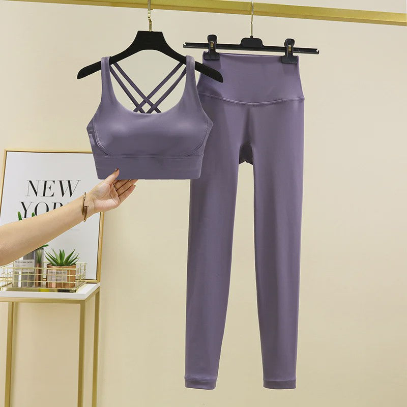 Dames Yogaset: Sport BH met Hoge Taille Legging - Squat Proof & Tummy Control