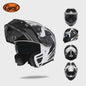 Cyril Motorcross Flip-Up Helm - Volledig Gelaatsmasker met Breed Helder Vizier & DOT Keurmerk