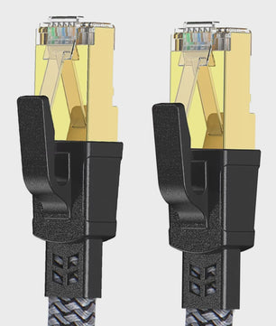 Cat 8 Ethernet Kabel - 40Gbps Flat Nylon Gevlochten Netwerkkabel met RJ45 Connector