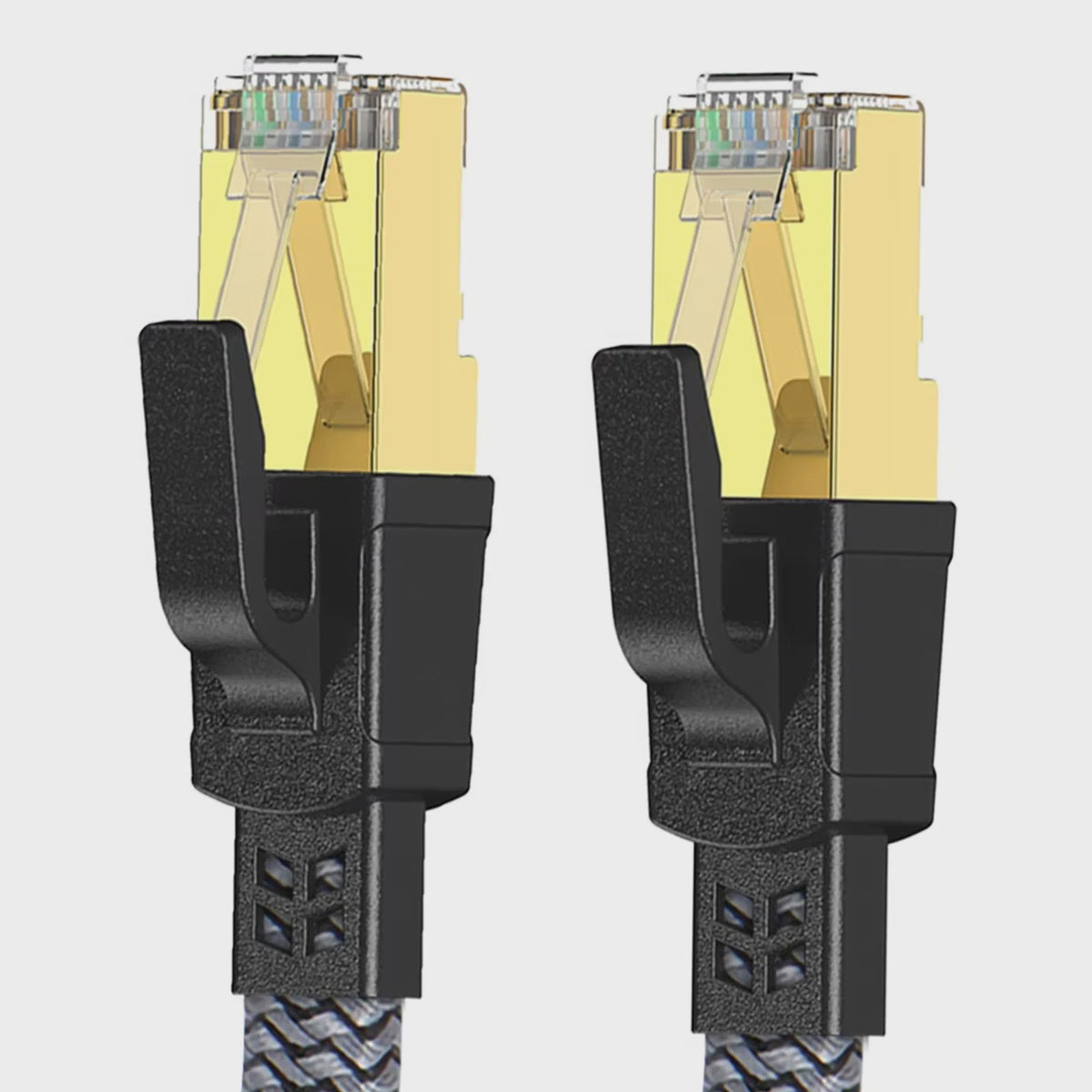 Cat 8 Ethernet Kabel - 40Gbps Flat Nylon Gevlochten Netwerkkabel met RJ45 Connector