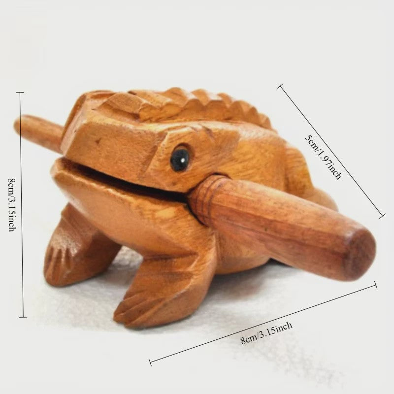 Handgesneden Houten Kikker - Uniek Thailand Souvenir & Creatief Geluidsspeeltje