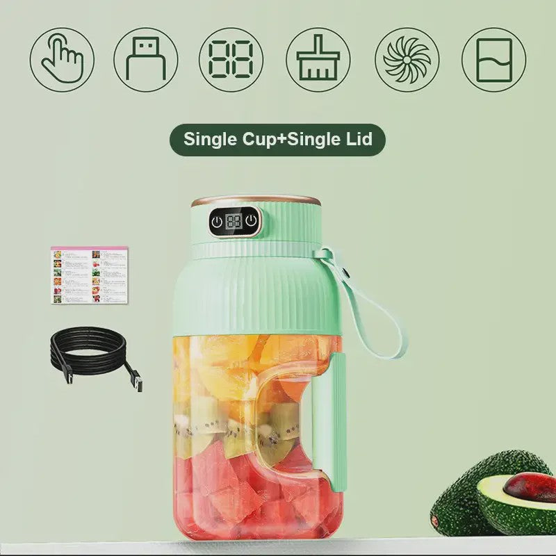 Draagbare USB Blender & Juicer Cup met Digitaal Display - Multifunctioneel & Ideaal voor Reizen