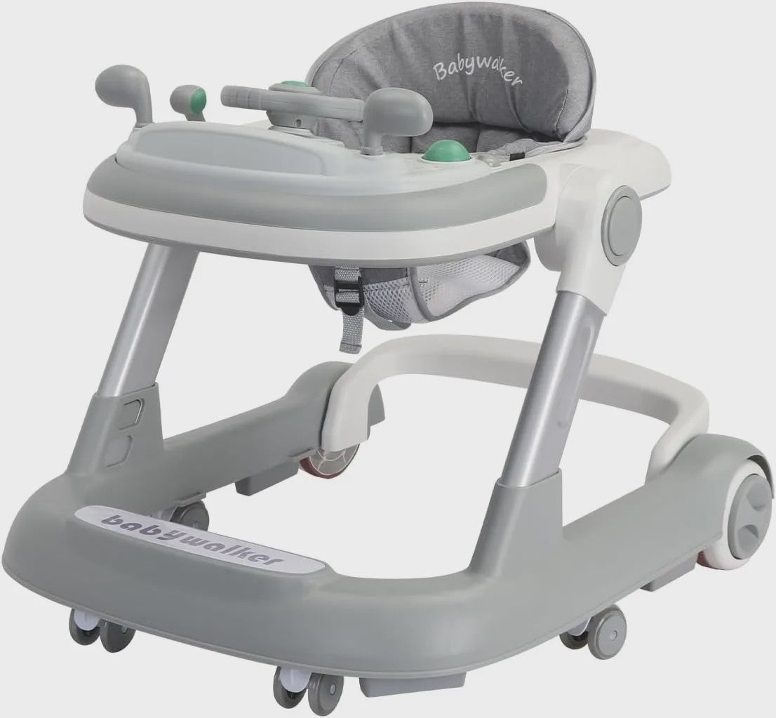 2-in-1 Baby Loopstoel met Afneembare Speel- en Voedingsblad en Muziekfunctie