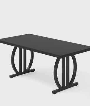 Industriële Eettafel 160 cm voor 4-6 Personen - Zwart met Zwaar Metalen Frame