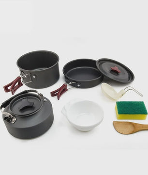 Widesea Camping Kookset Outdoor Potten & Pannen Set met Waterkoker & Bestek