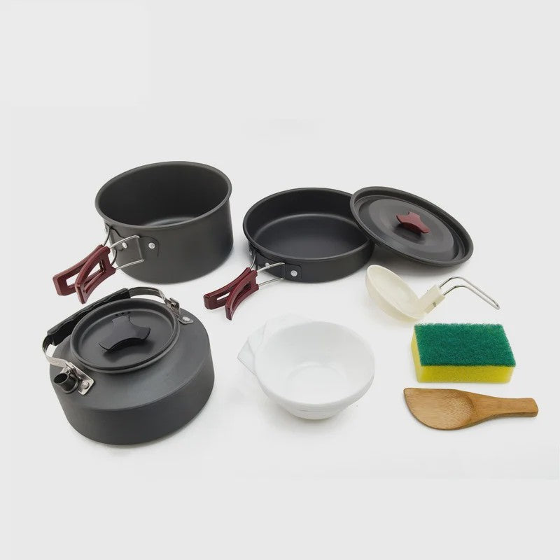 Widesea Camping Kookset Outdoor Potten & Pannen Set met Waterkoker & Bestek