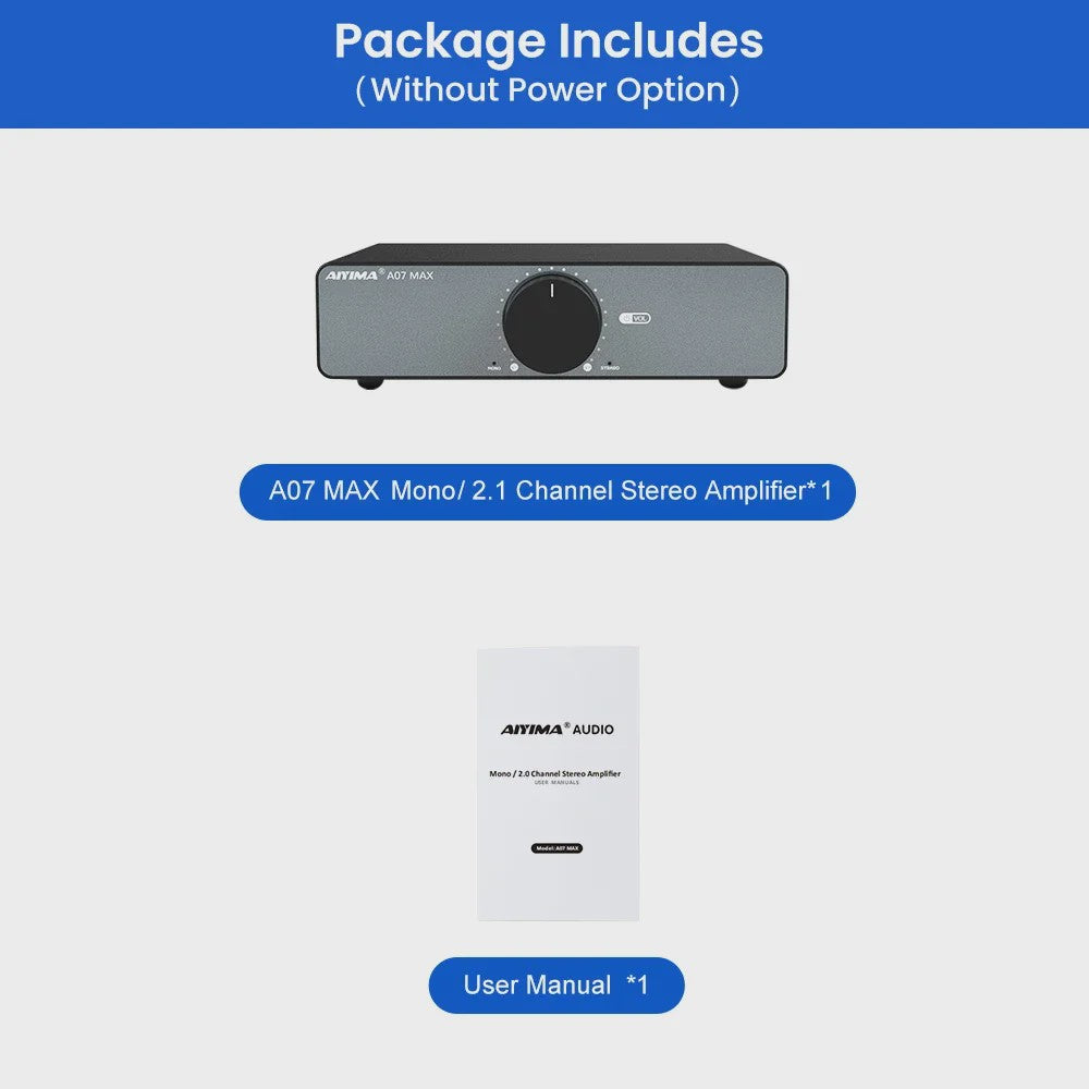 AIYIMA A07 MAX Krachtige Klasse D Versterker - 300W x2 Stereo / 600W Mono