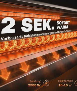 Waterdichte Buitenstraler 2500W met Carbon Fiber, Statief, Afstandsbediening & Kantelbeveiliging