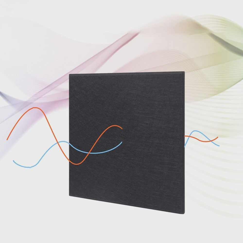 12x Akoestische Panelen Zelfklevend - Geluidsisolerend & Geluidsabsorberend - 30x30x0.9cm - Zwart