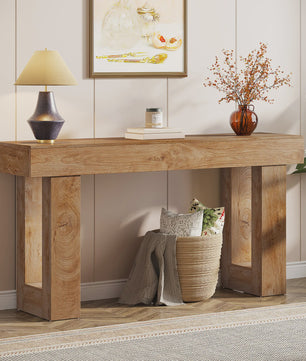 Landelijke Console Tafel 160 cm - Houten Halmeubel voor Achter de Bank