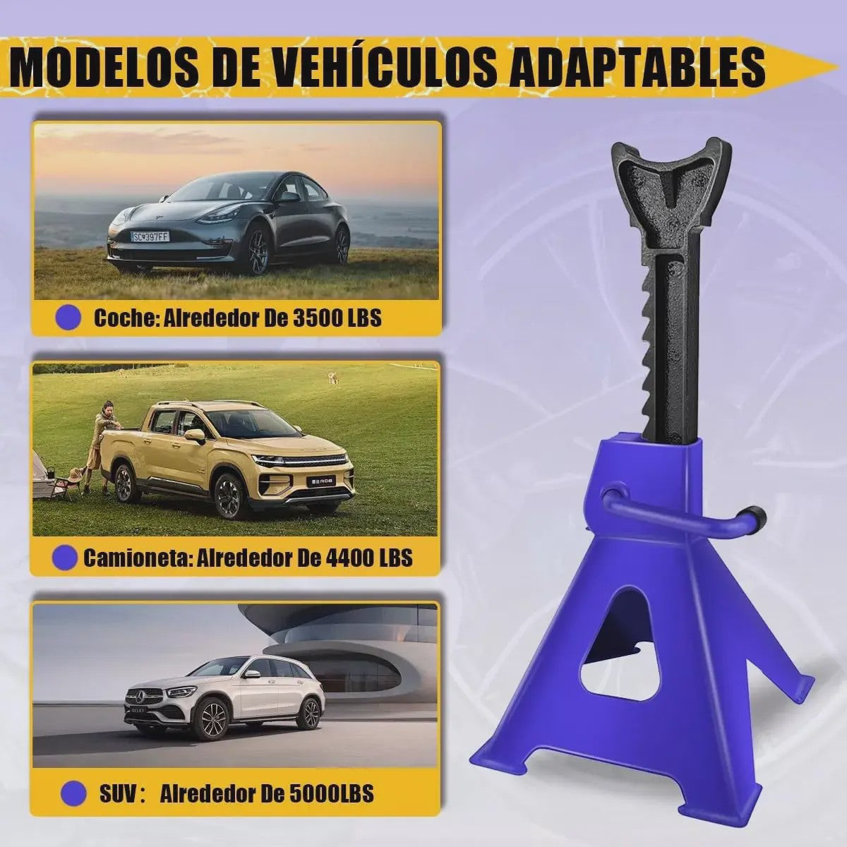 Robuuste Autokrik Set: 2 Ton Hydraulische Trolleykrik met 3 Ton Assenbokken voor Garage & Werkplaats