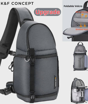 K&F CONCEPT 10L Waterdichte Camera Sling Backpack - Fotografie Rugzak voor DSLR/Mirrorless