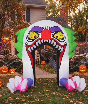 Opblaasbare Halloween Clown Poort 180cm met LED Verlichting - Tuindecoratie