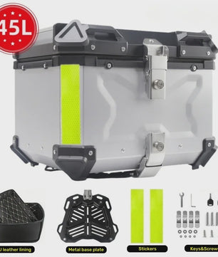 Waterdichte Aluminium Motor Topcase - 45L, 55L, 65L - Helmbox & Bagagebox