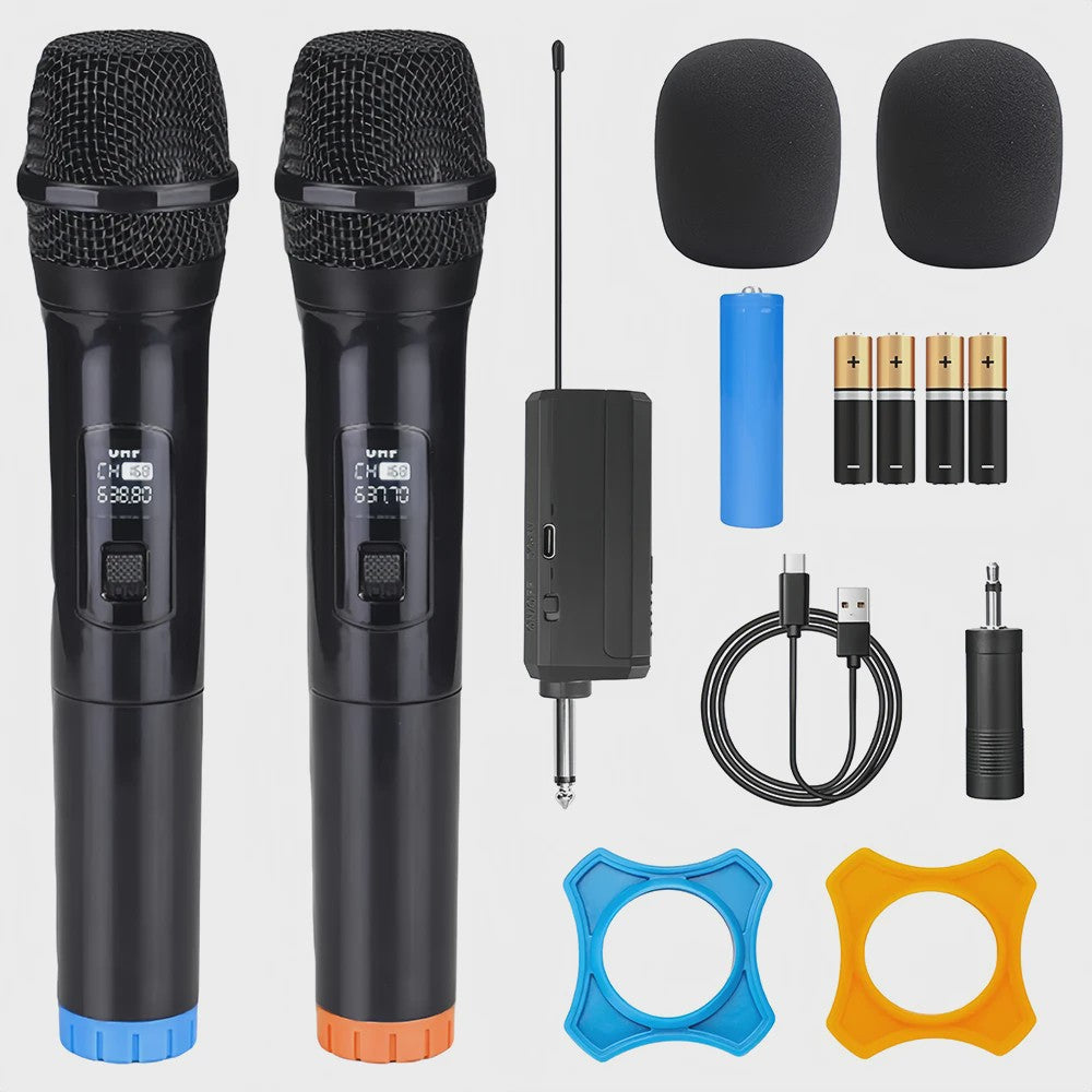 Draadloze Microfoon Set 2.4G - 2 Kanaals Handheld Microfoons voor Karaoke, Feest & Presentatie