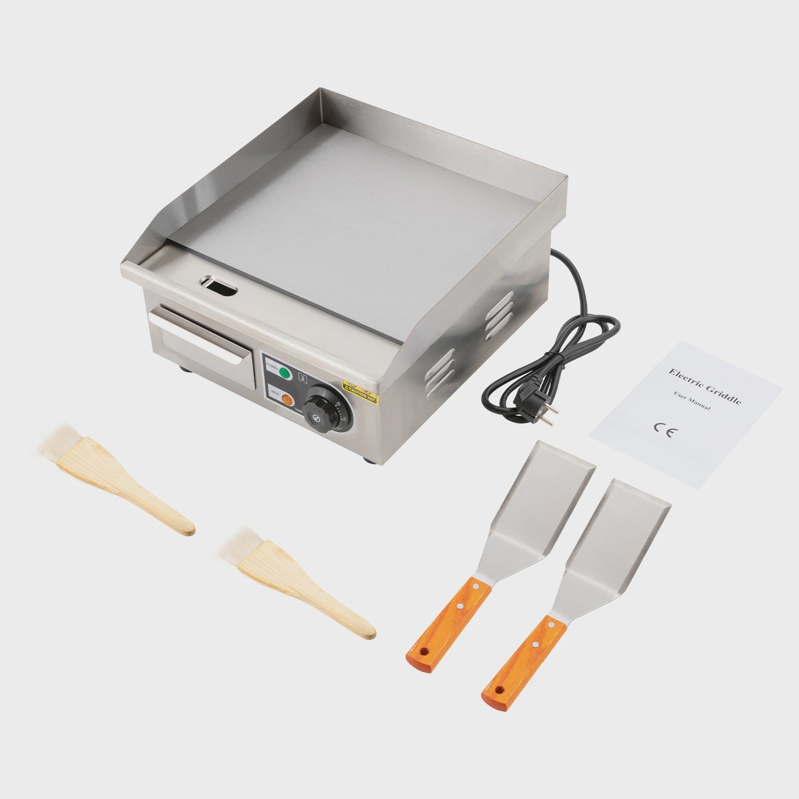 Elektrische Bakplaat 2000W - RVS Teppanyaki Grill met Verstelbare Temperatuur (50-300°C)