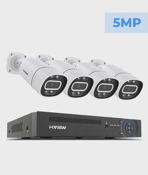 H.View 4K/8MP PoE Beveiligingscamera Systeem met 8-Kanaals NVR & Audio